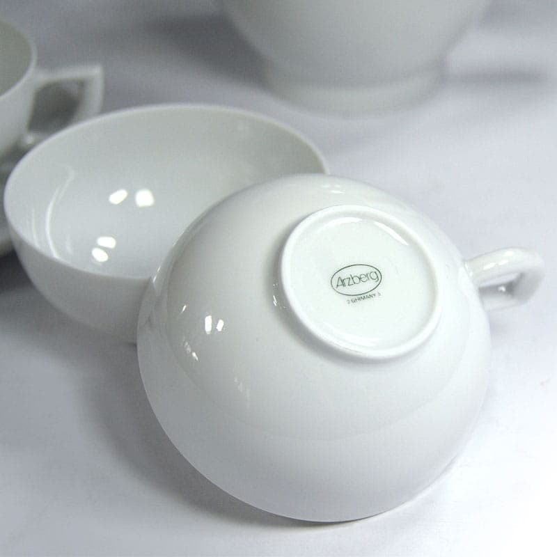 Dinnerware Set City Modern, white porcelain, by L. Rabold, Arzberg, Germany, 1980s. - 42943