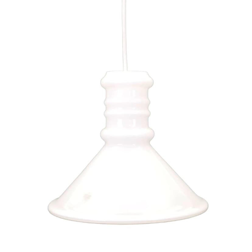 Pendant lamp, white glass, Holmegaard, Denmark, 1970s