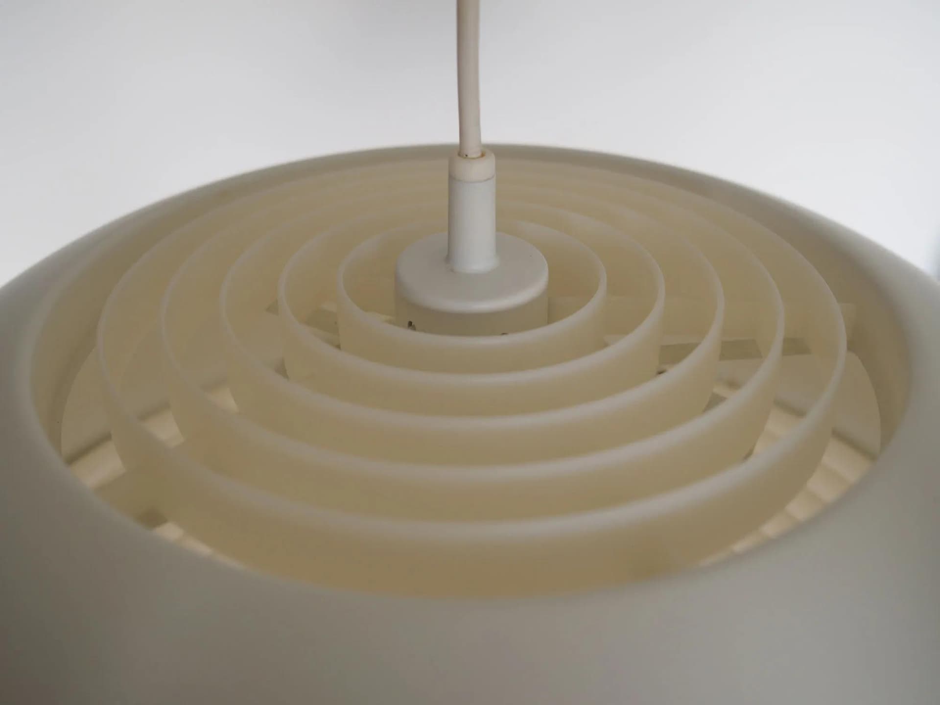 Pendant lamp, Danish design, white metal, Denmark, 1960s. - 43280