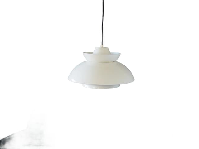 Pendant lamp, white metal, Denmark, 1970s. - DIMENSION