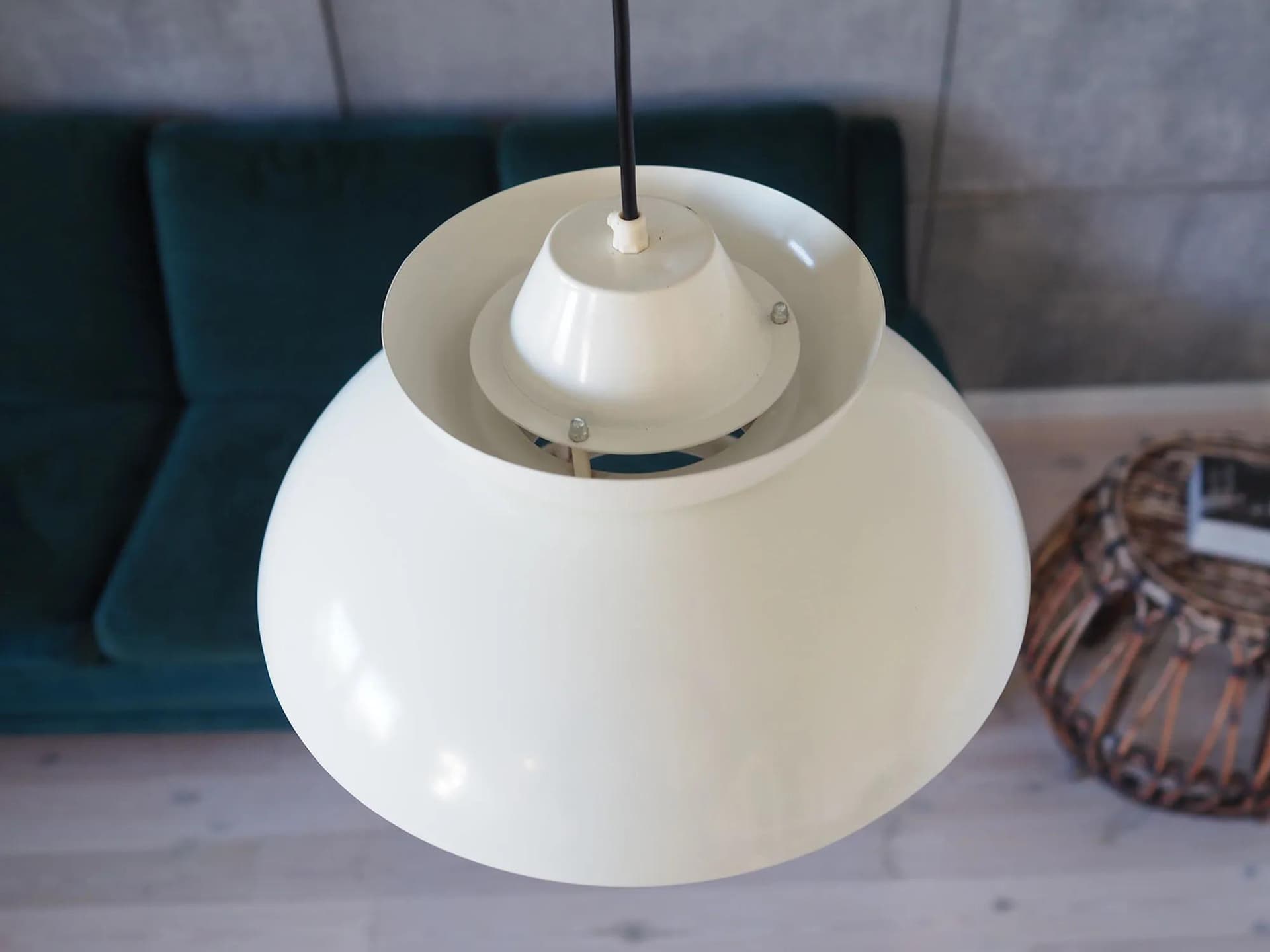 Pendant lamp, white metal, Denmark, 1970s. - 43262