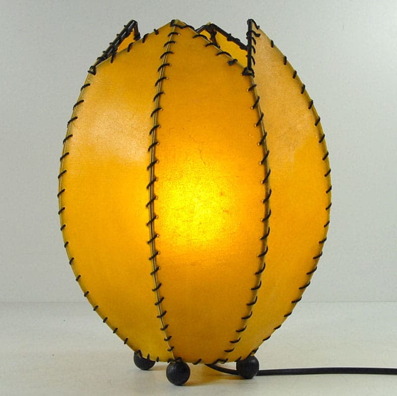 Table lamp, yellow, plastic, France, 1980s. - 43579