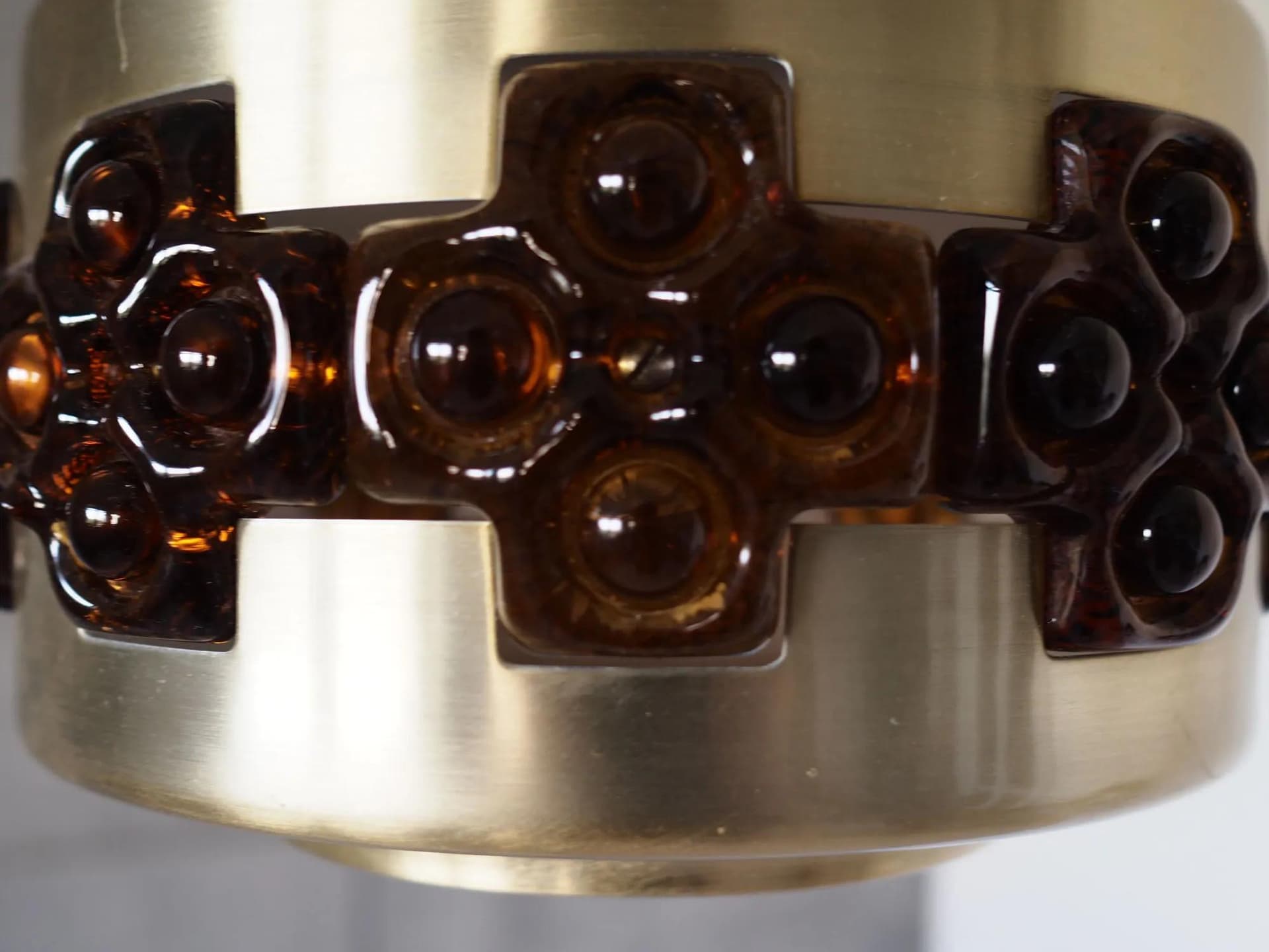 Pendant lamp, golden metal, Denmark, 1960s - 43217