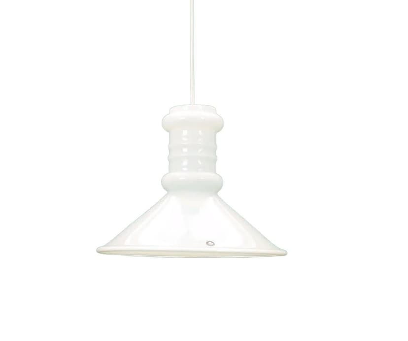 Pendant lamp, white glass, Holmegaard, Denmark, 1970s