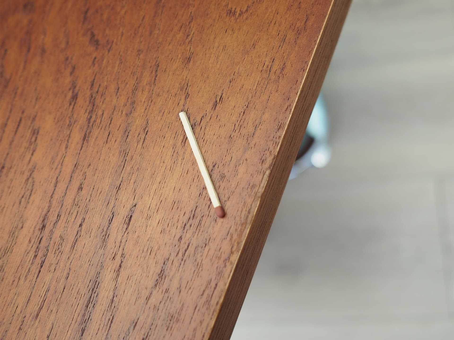 Stolik, teak brązowy, stal chromowana, Dania, lata 70. - 50692