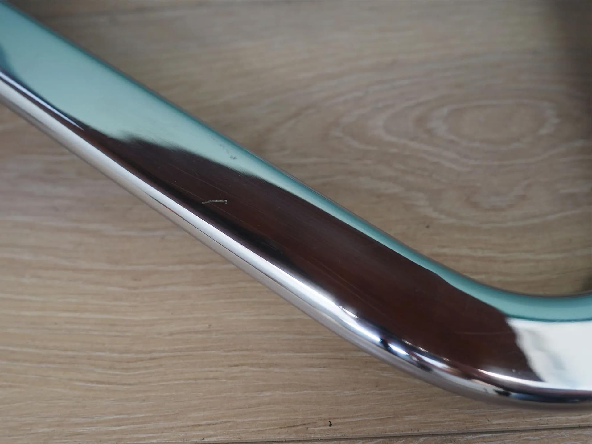 Stolik, teak brązowy, stal chromowana, Dania, lata 70. - 43201