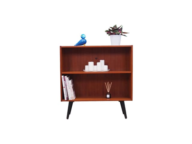 Bookcase, brown teak, Denmark, 1970s - DIMENSION