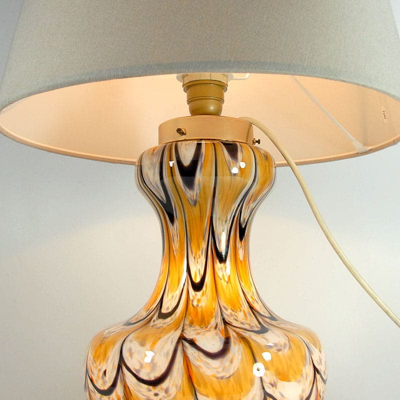 Table lamp, Murano, orange glass, Italy, 1970s. - 43546