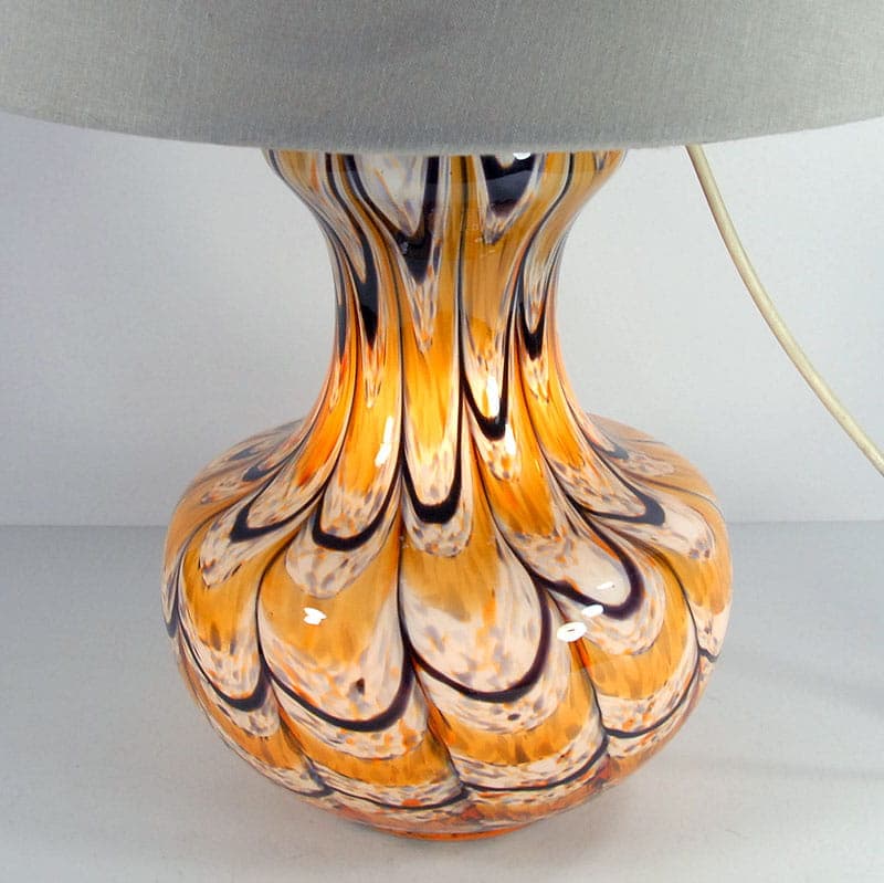 Table lamp, Murano, orange glass, Italy, 1970s. - 43549