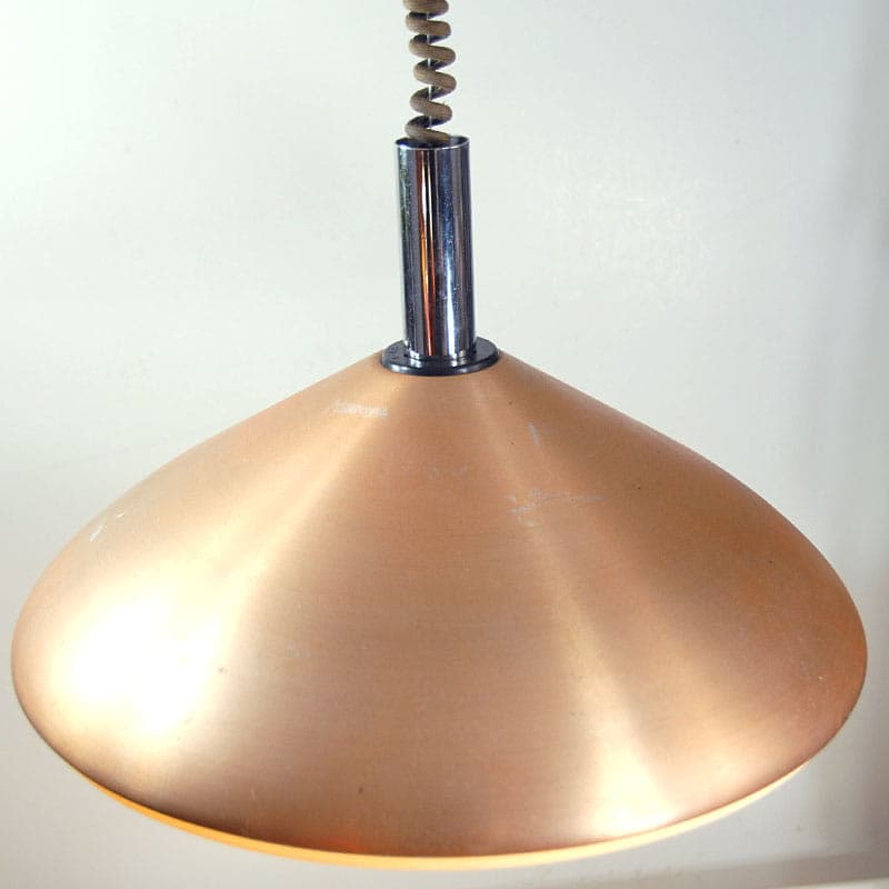 Ceiling lamp Space Age, pink, aluminum, Erco, Germany, 1970s. - 43532