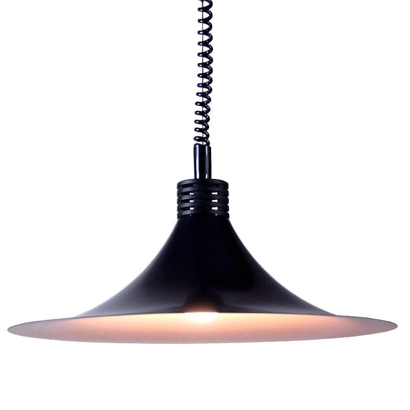 Ceiling Lamp UFO, Space Age, black metal, Poland, 1980s.