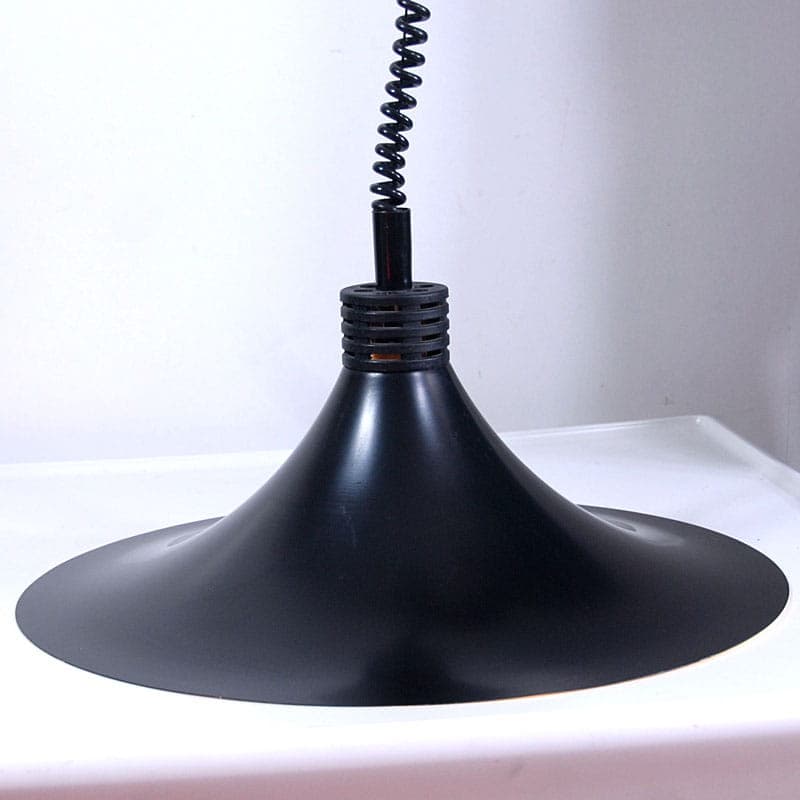 Ceiling Lamp UFO, Space Age, black metal, Poland, 1980s. - 43501