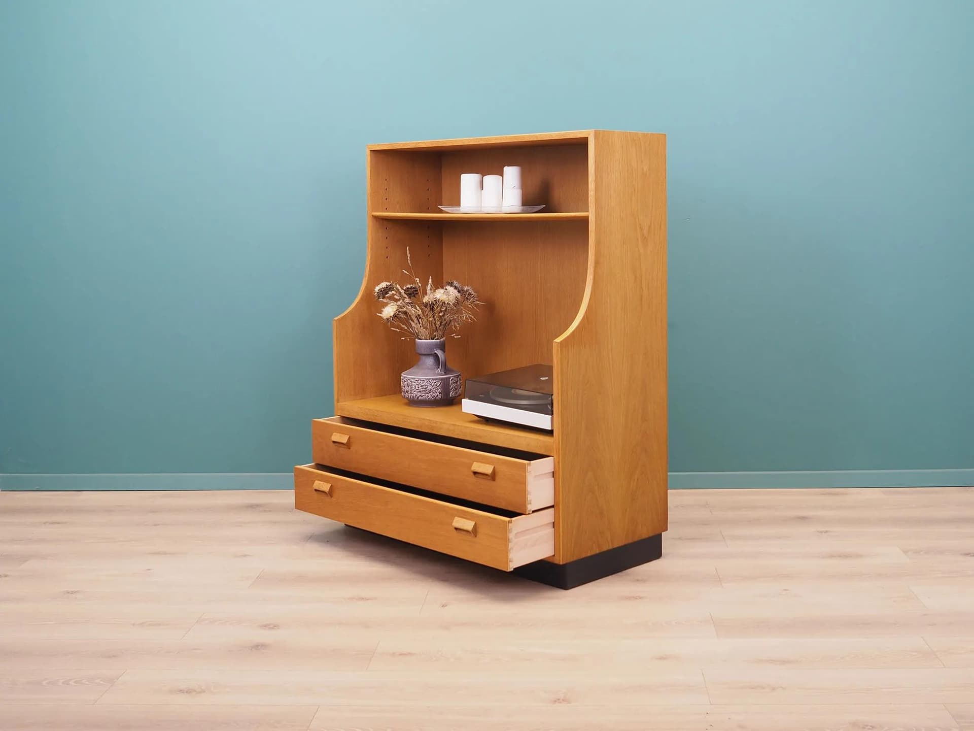 Regał, jesion brązowy ciemny, proj. B. Mogensen, Søborg Møbelfabrik, Dania, lata 70. - 43974