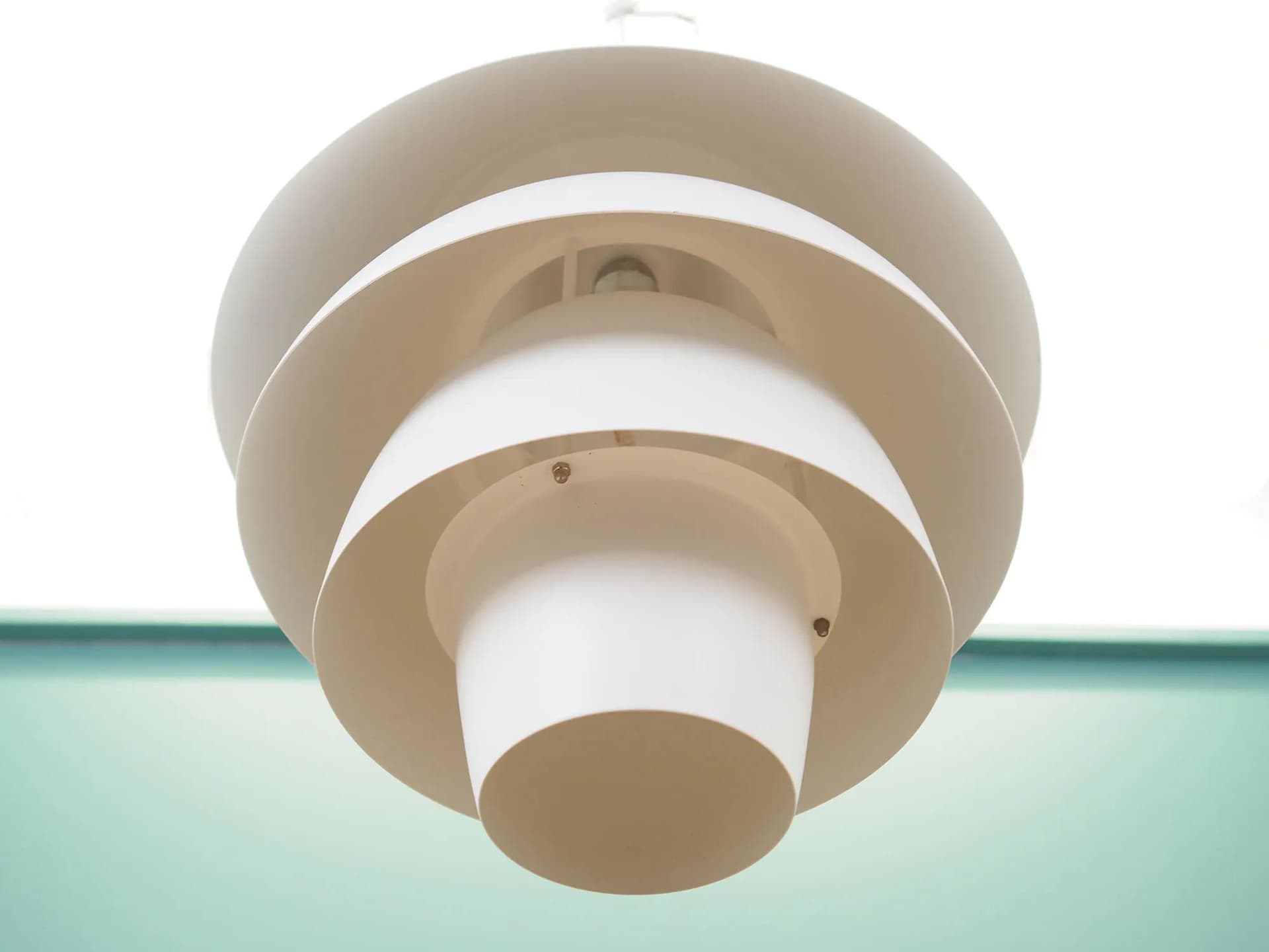 Lampa wisząca, biały, metal, Dania, lata 70. - 43957