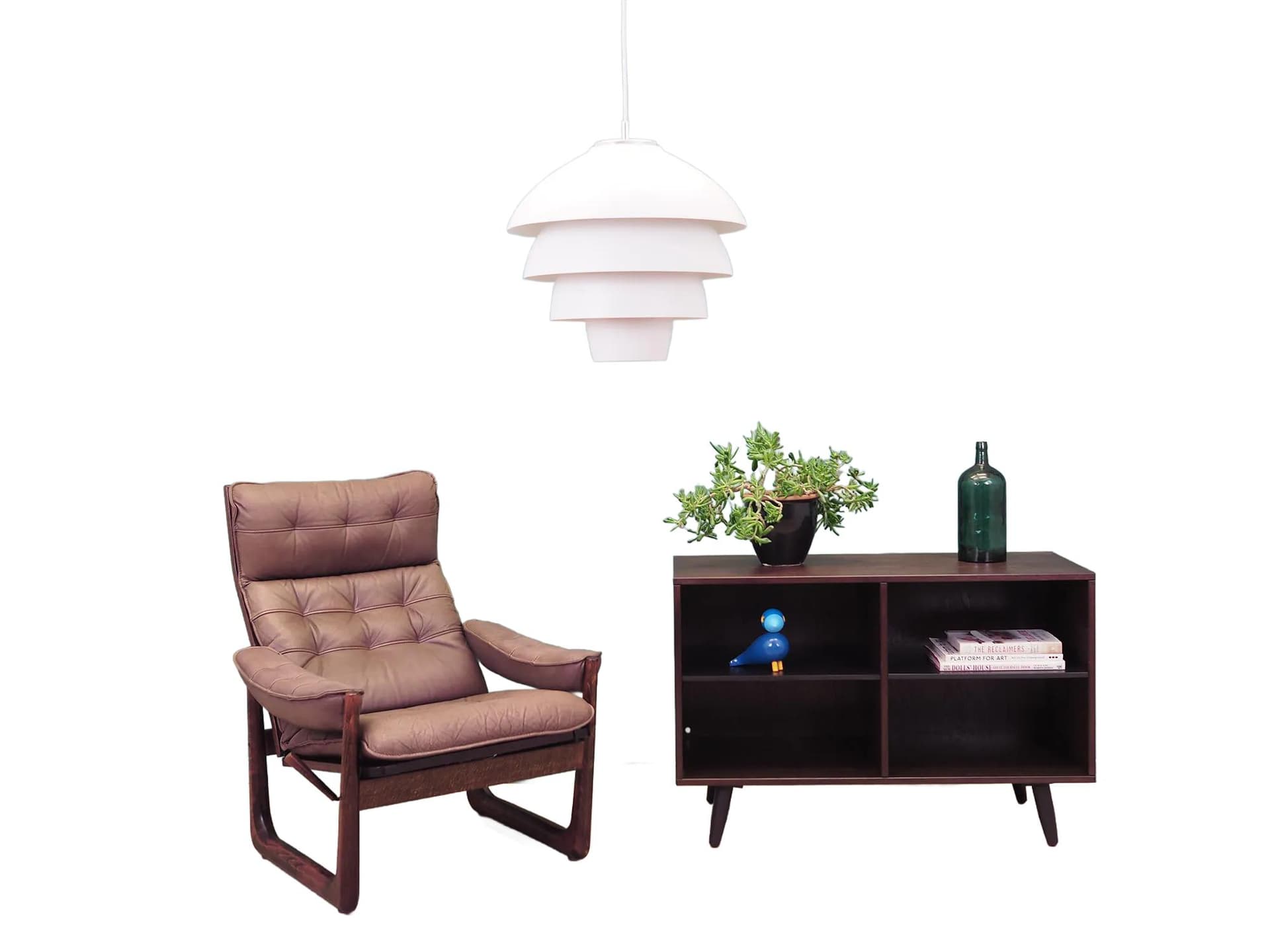 Lampa wisząca, biały, metal, Dania, lata 70. - 43950