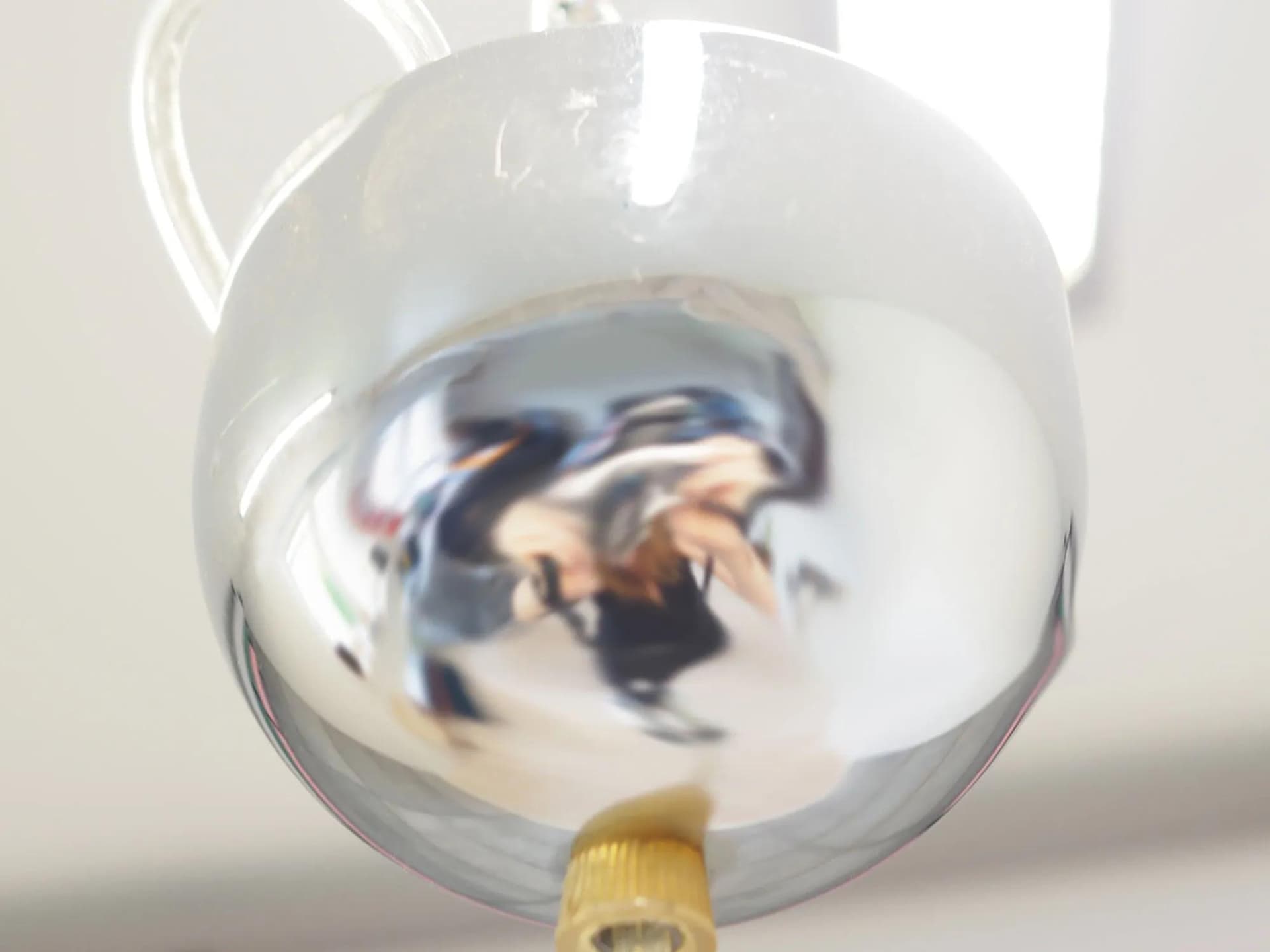 Lampa wisząca, srebrny metal, szkło białe, Dania, lata 80. - 43943