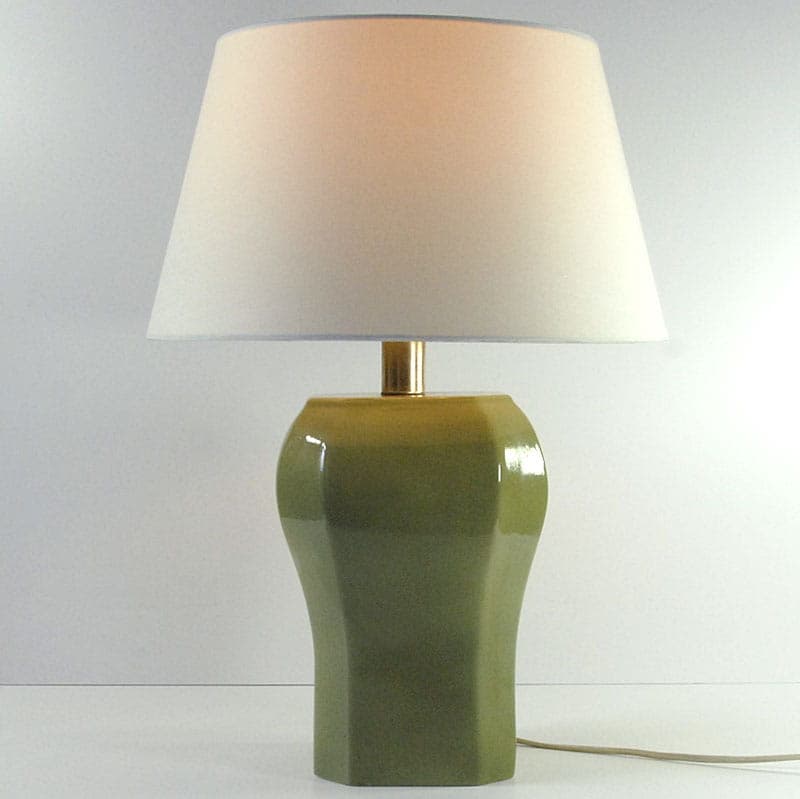 Table Lamp, olive ceramics, France, 1970s. - 43476