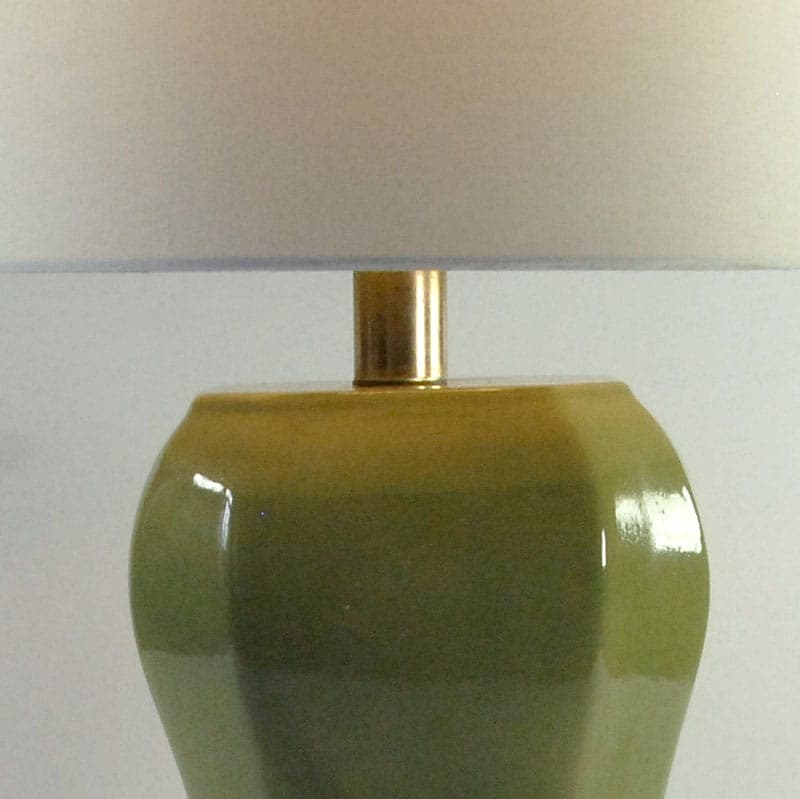Table Lamp, olive ceramics, France, 1970s. - 43479