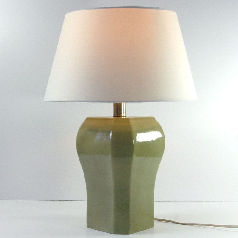 Table Lamp, olive ceramics, France, 1970s. - 43475