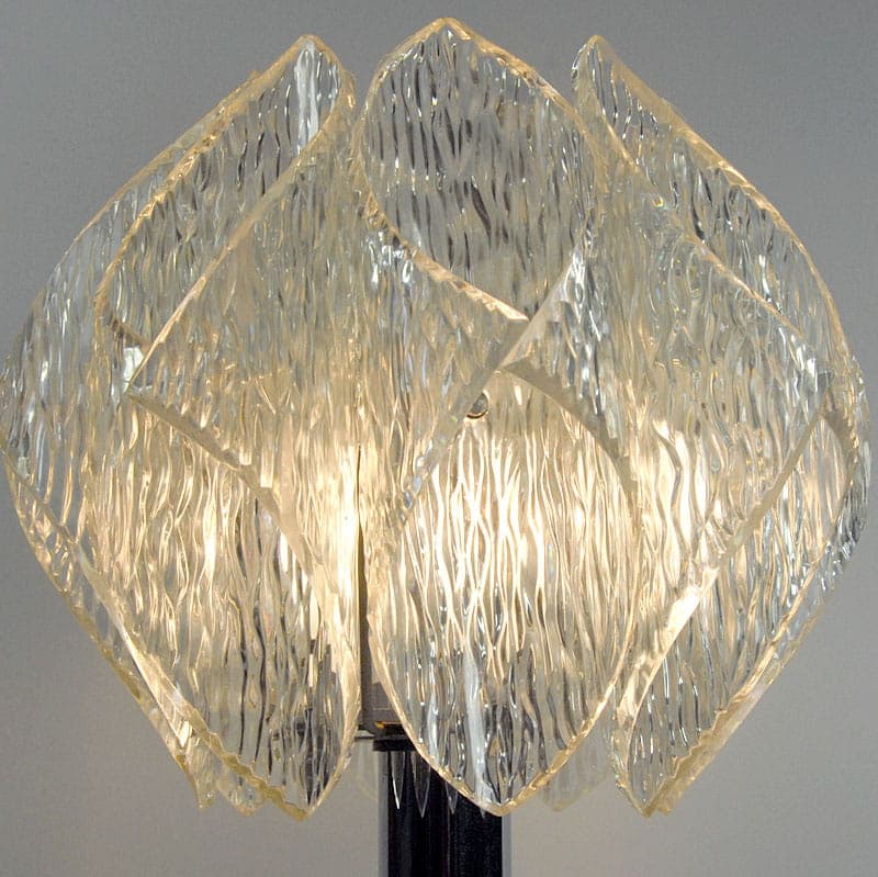 Lampa stołowa Space Age, transparent, chromowana stal, plastik, Belgia, lata 70. - 43471