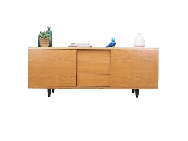 Sideboard, jesion brązowy, Skovby Møbelfabrik, Dania, lata 90. - WYMIARY