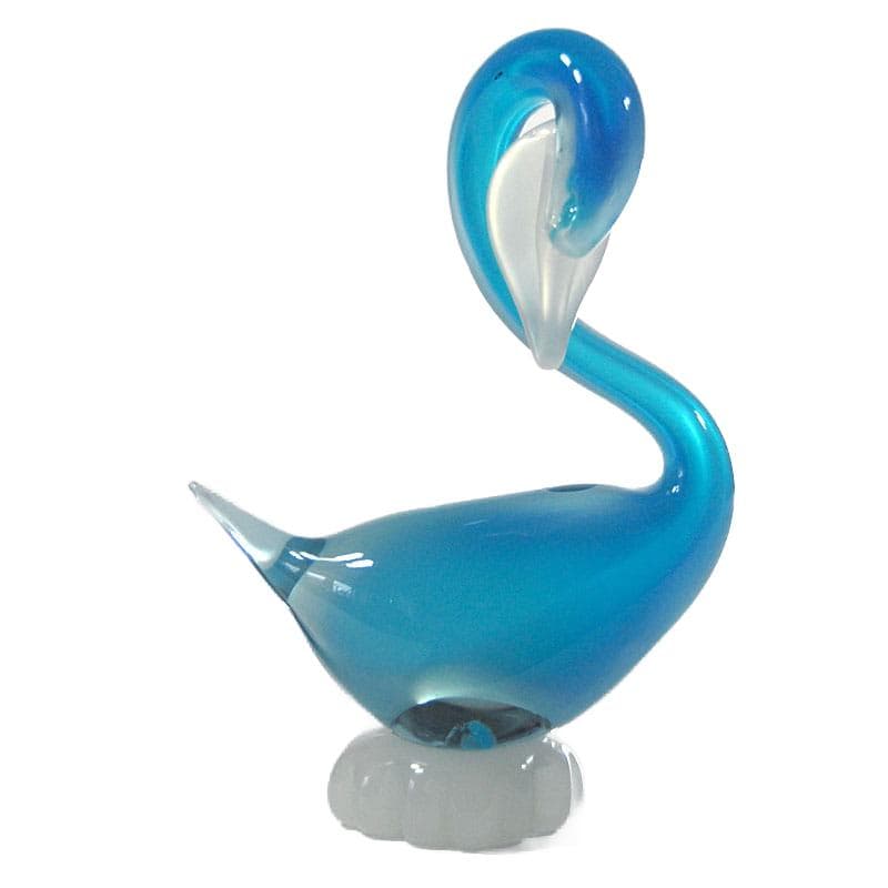 Błękitna szklana kaczka, proj. A. Seguso, Murano, Włochy, lata 60. - 4493