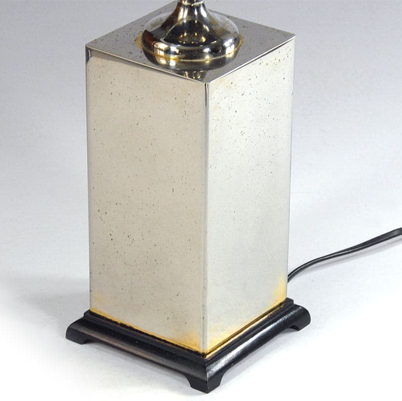 Table lamp, Hollywood Regency, black, wood, metal, Poland?, 1980s. - 43456