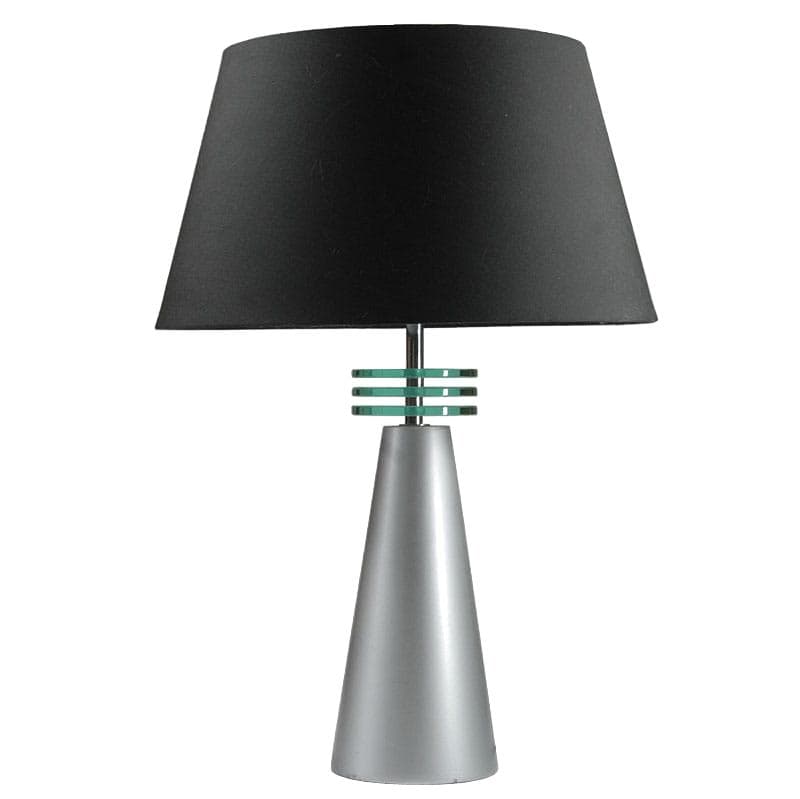 Table Lamp Memphis, silver, lacquered wood, chromed metal, glass, France, 1980s.