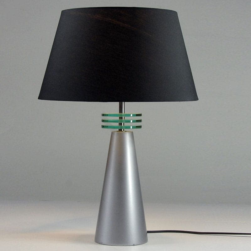 Table Lamp Memphis, silver, lacquered wood, chromed metal, glass, France, 1980s. - 43446