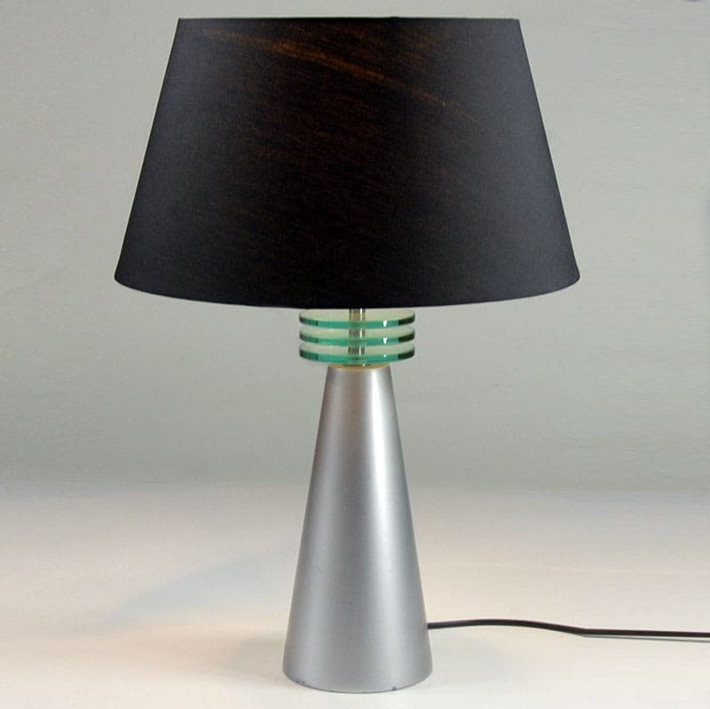 Table Lamp Memphis, silver, lacquered wood, chromed metal, glass, France, 1980s. - 43448