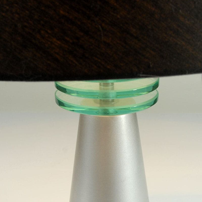 Table Lamp Memphis, silver, lacquered wood, chromed metal, glass, France, 1980s. - 43450