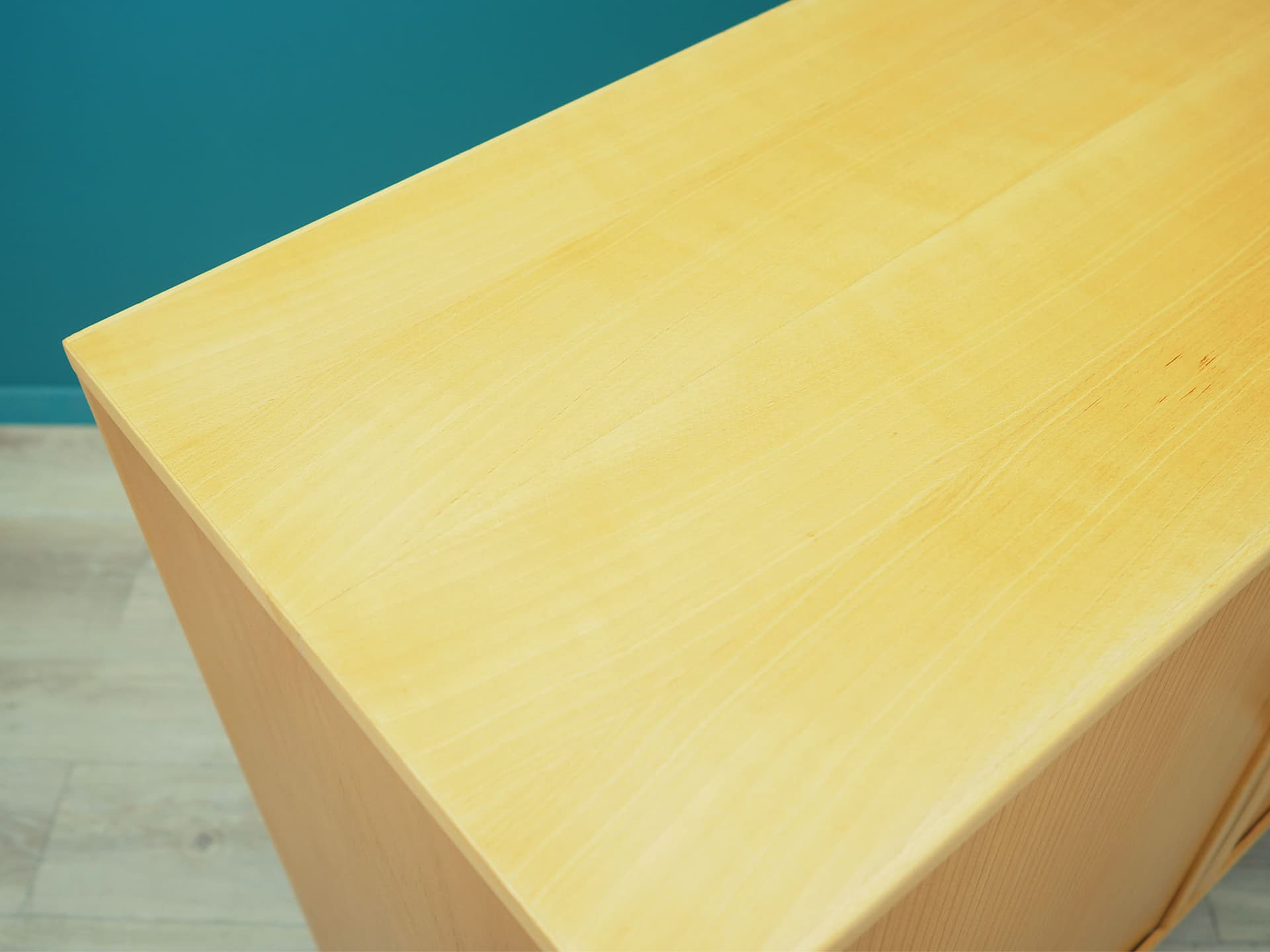 Cabinet, light brown ash, black metal, Denmark, 1970s. - 50815