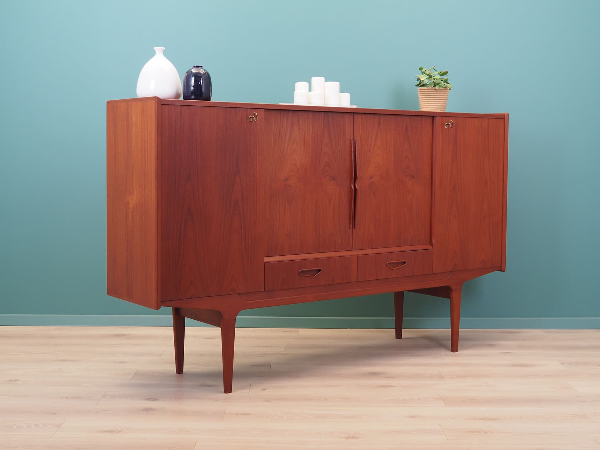 Highboard, teak brązowy, Dania, lata 60. - 50803