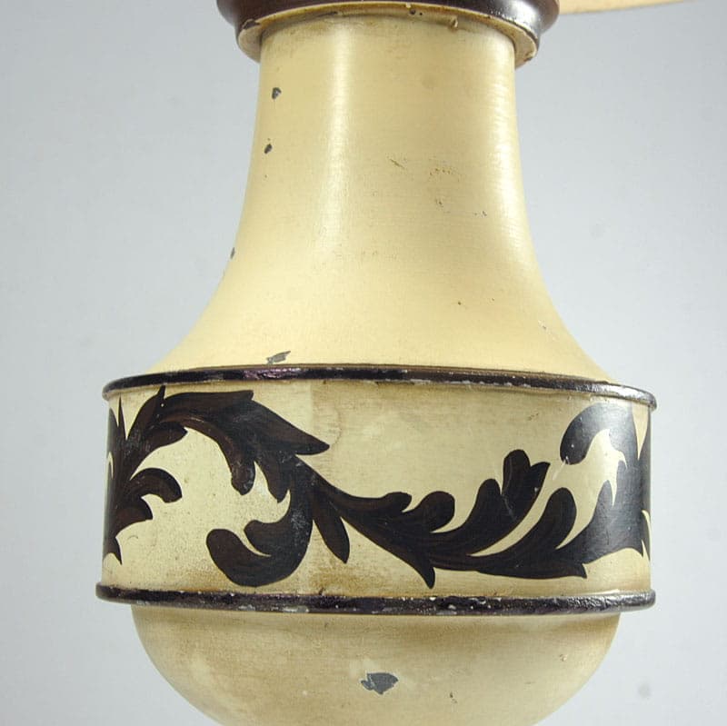 Table lamp, ivory white black, metal, Italy, 1940s. - 43427