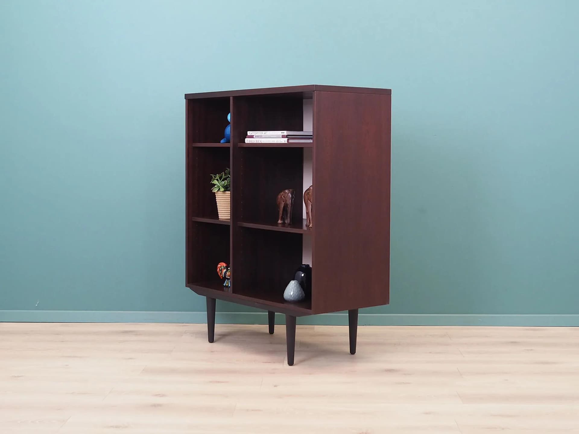 Bookcase, mahogany, black wood legs, Ulferts, Sweden, 1960s - 43874