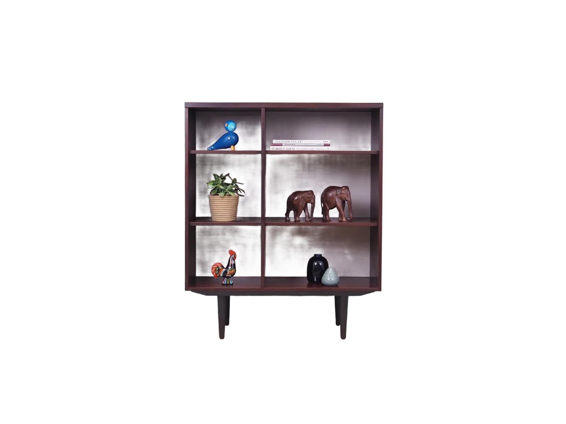 Bookcase, mahogany, black wood legs, Ulferts, Sweden, 1960s