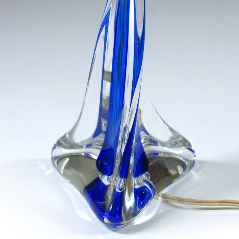 Lampa stołowa Murano, szkło kryształowe niebieski, Włochy, lata 60. - 43414