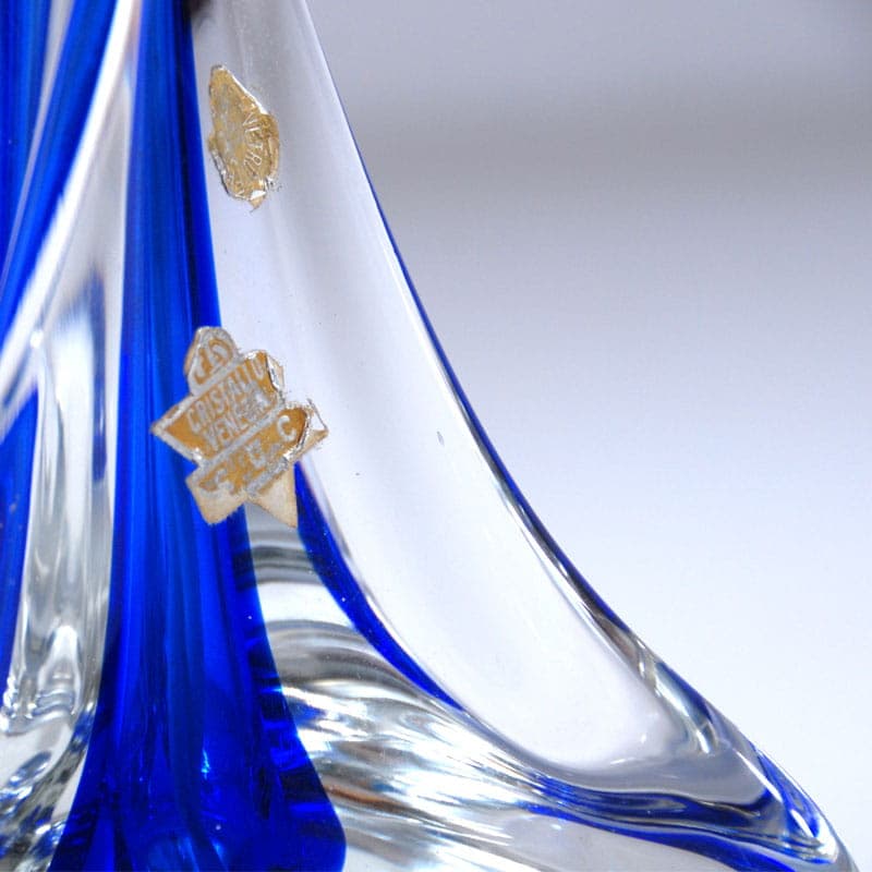 Lampa stołowa Murano, szkło kryształowe niebieski, Włochy, lata 60. - 43418