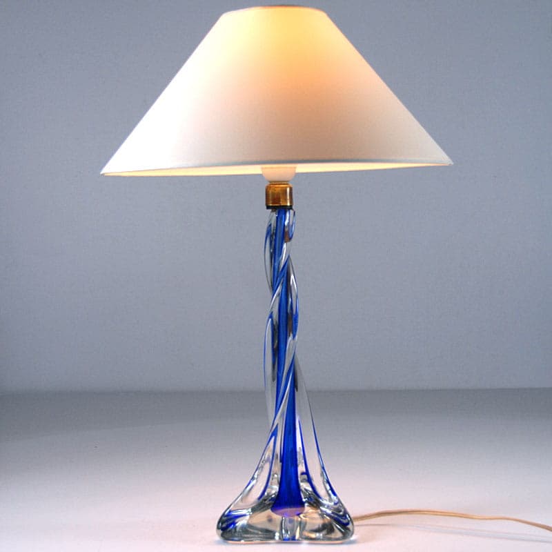 Lampa stołowa Murano, szkło kryształowe niebieski, Włochy, lata 60. - 43411