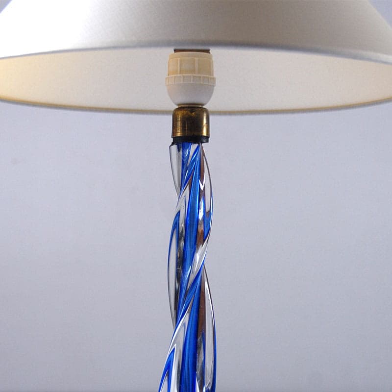 Lampa stołowa Murano, szkło kryształowe niebieski, Włochy, lata 60. - 43412