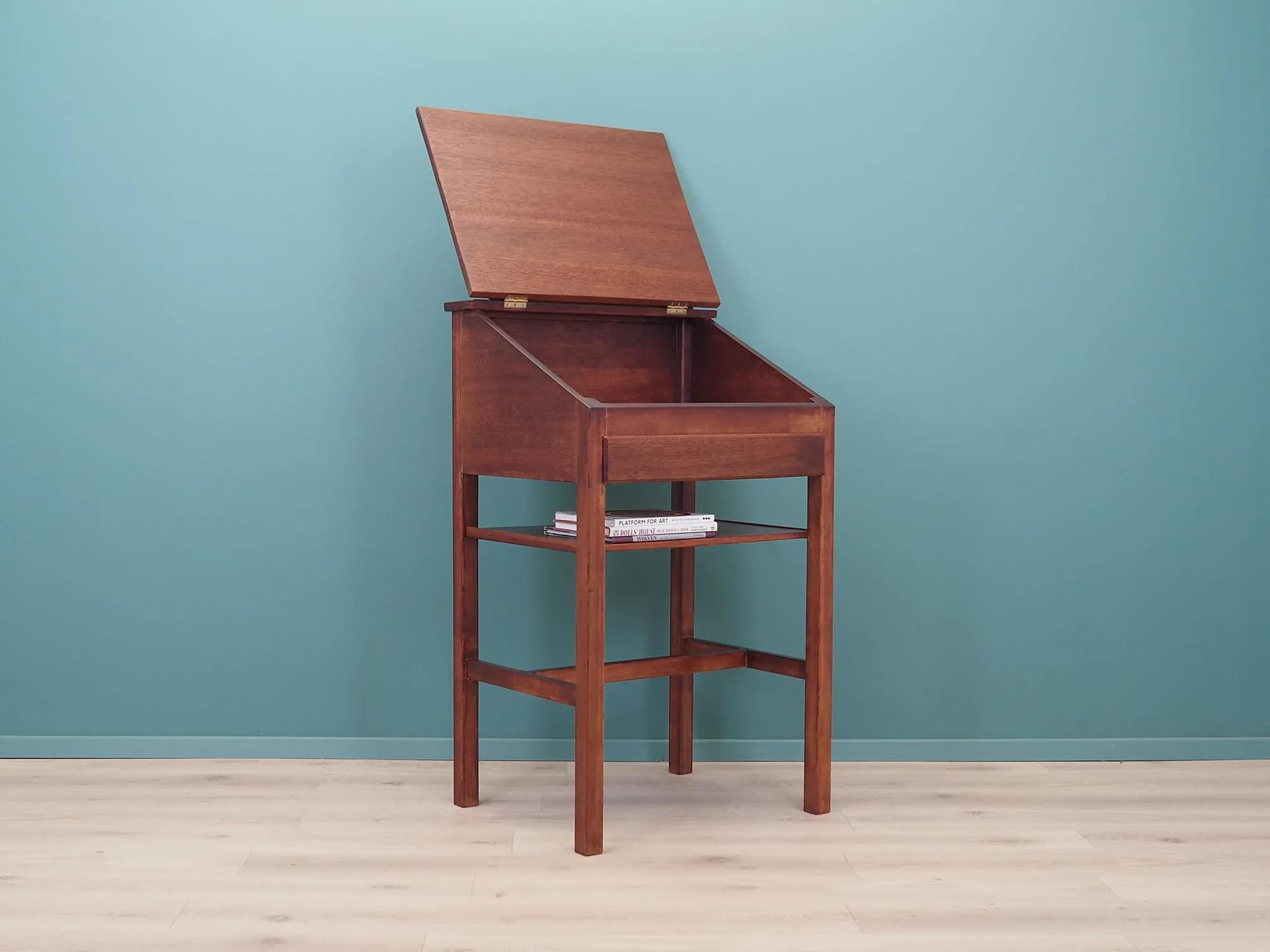 Sekretarzyk, mahon, miedziany, Dania, lata 60. - 43806