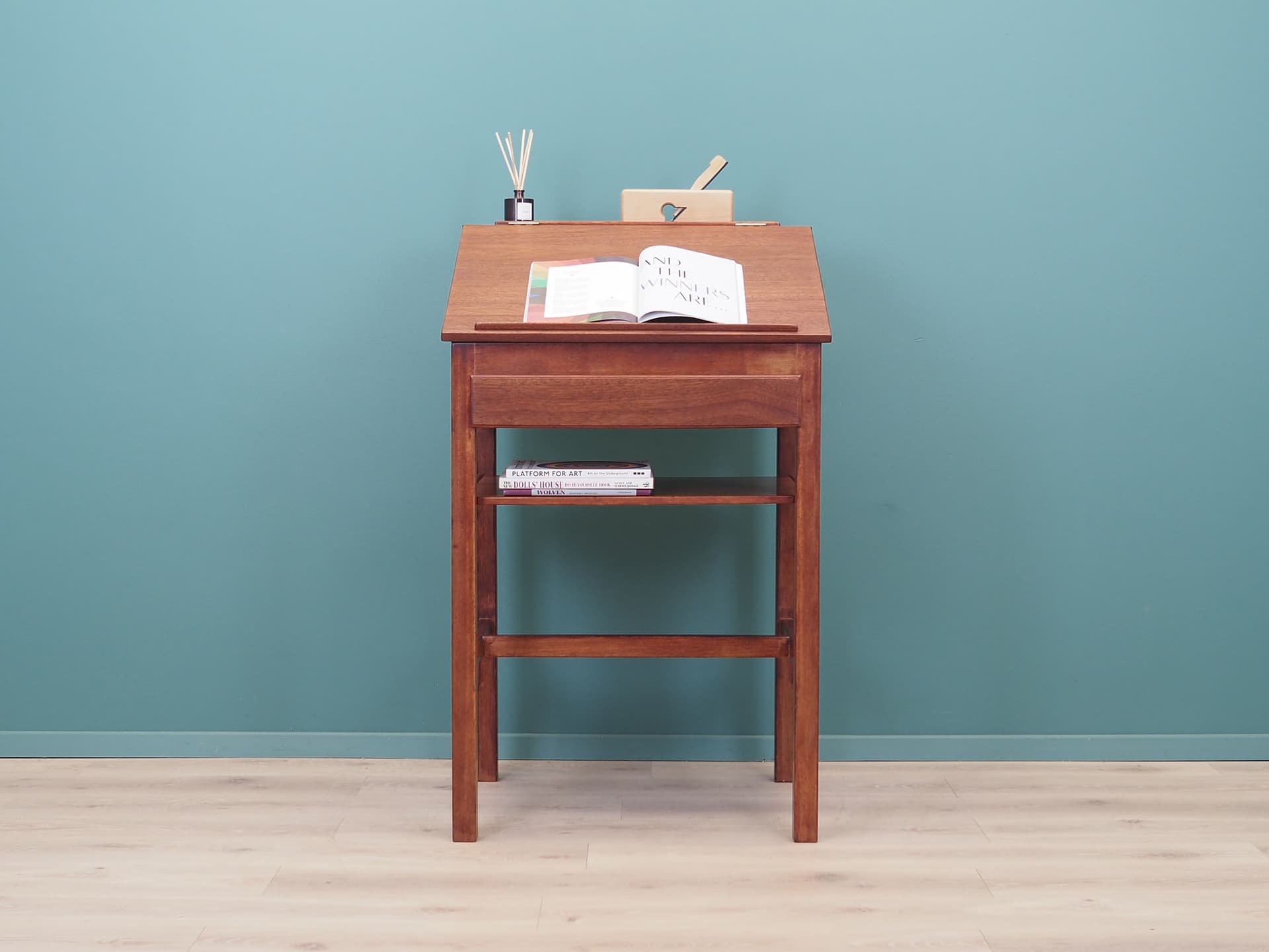 Sekretarzyk, mahon, miedziany, Dania, lata 60. - 50724