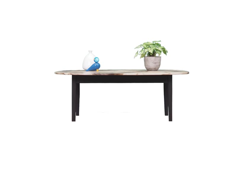 Coffee table, ivory white conglomerate, black wood, Denmark, 1970s.