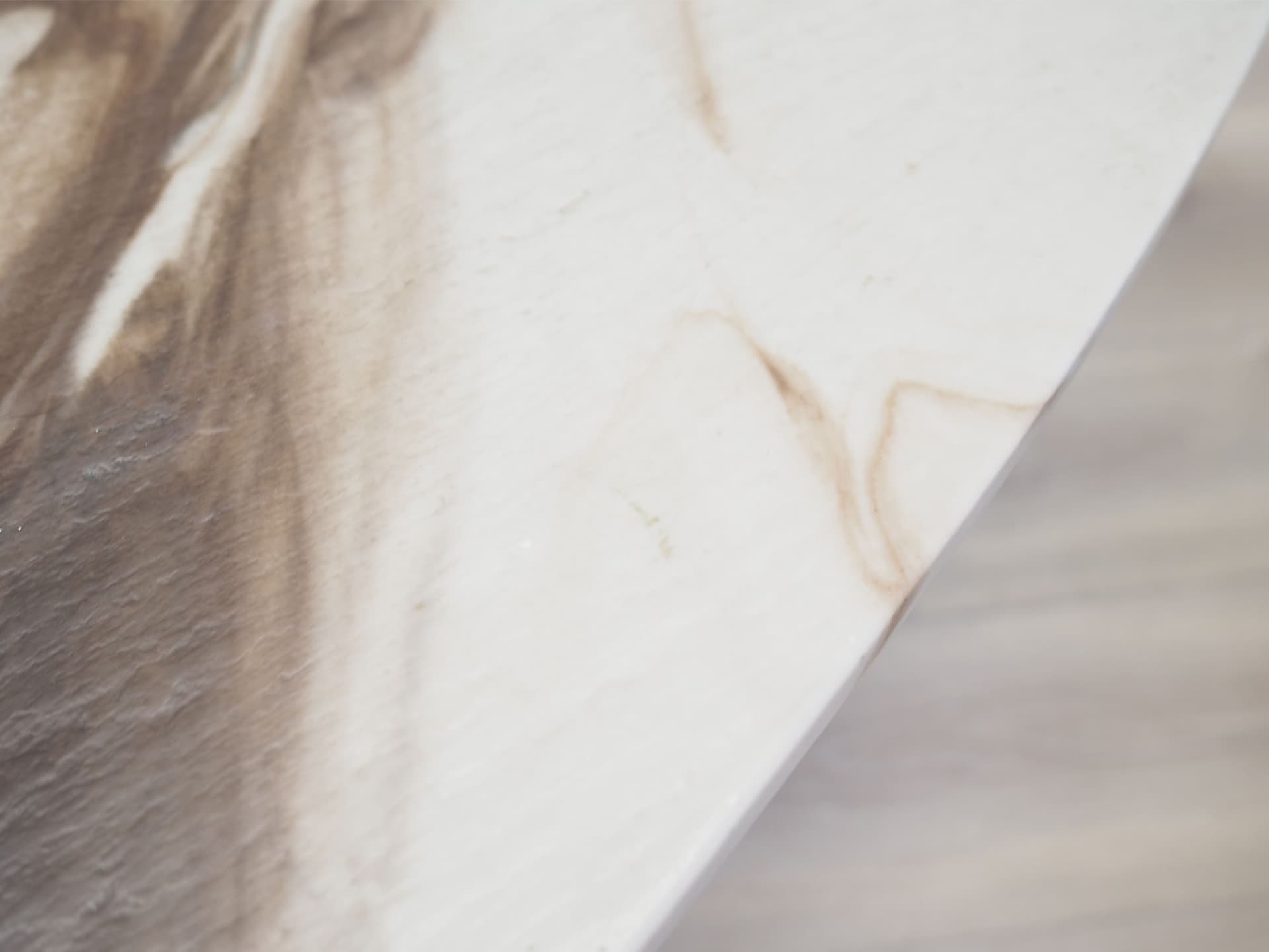 Stolik kawowy, ivory white konglomerat, drewno czarne, Dania, lata 70. - 50710