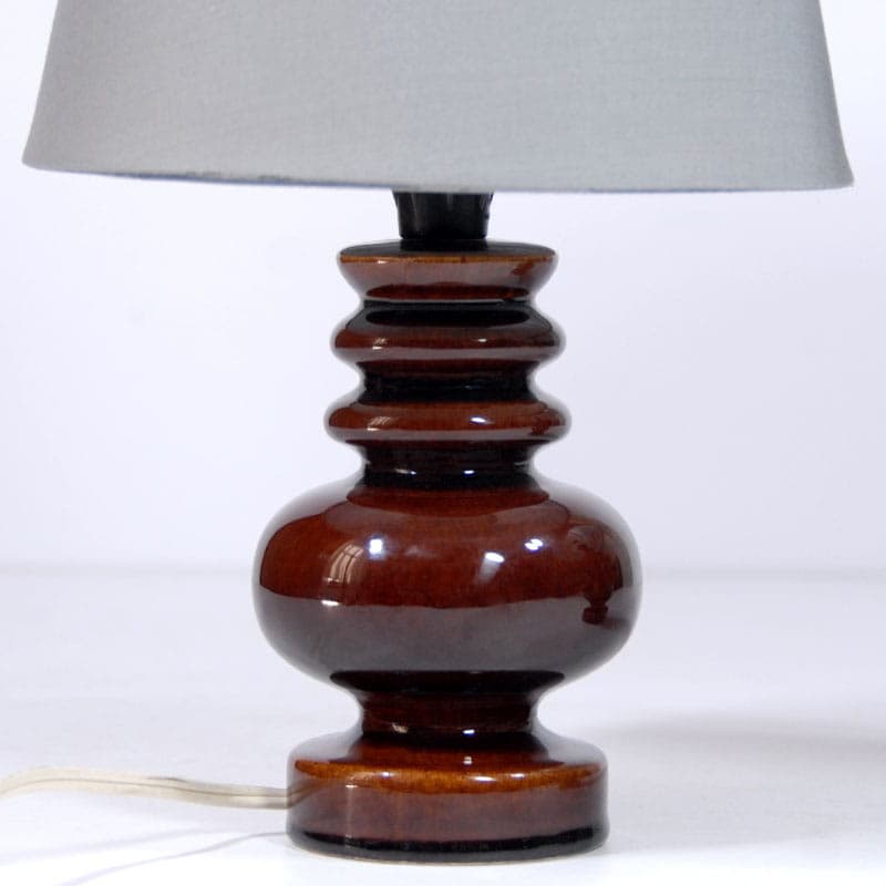 Para lamp stołowych, ceramika brąz ciemny, Belgia, lata 70. - 44224