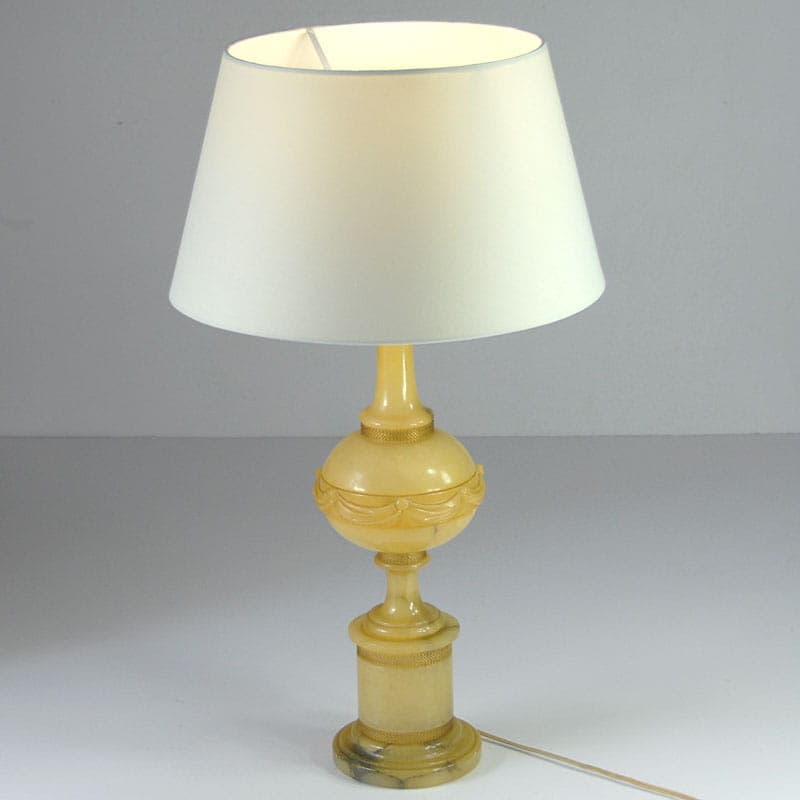 Lampa stołowa, alabaster żółty, Włochy, lata 40. - 44195