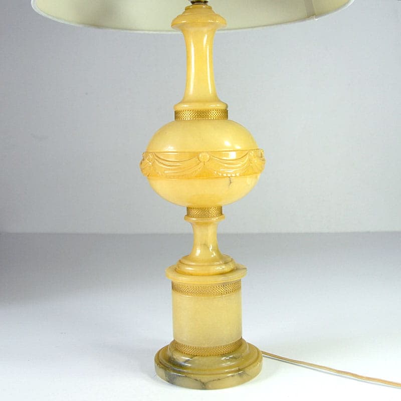 Lampa stołowa, alabaster żółty, Włochy, lata 40. - 44199