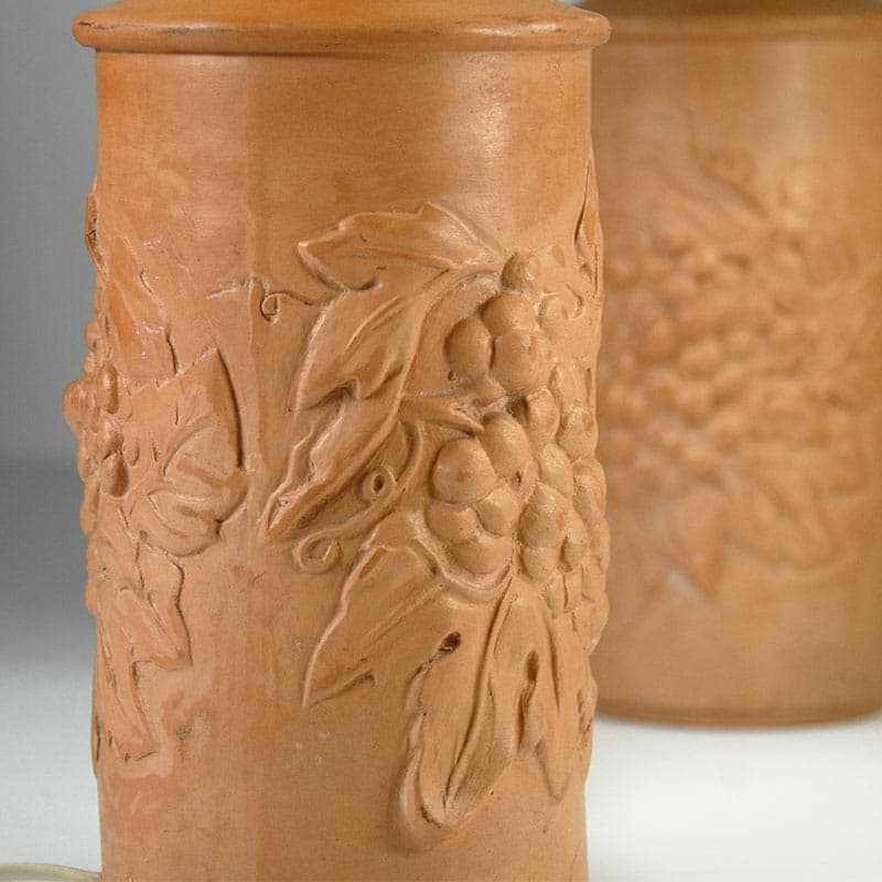 Pair of table lamps, beige terracotta, Italy, 21st c. - 44187