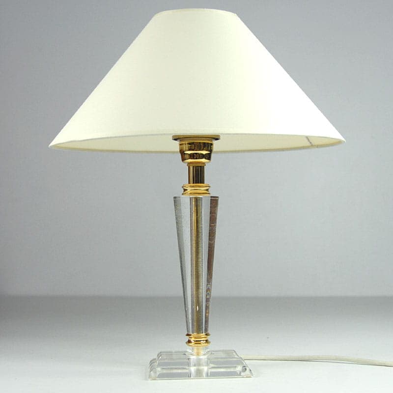 Table Lamp Hollywood Regency, transparent acrylic, 1980s. - 44172
