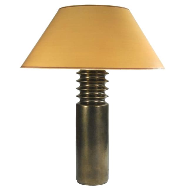 Table lamp, dark brown ceramic, by U. Kristiansson, Ö. Kristiansson, for Luxus, Sweden, 1970s. - DIMENSION